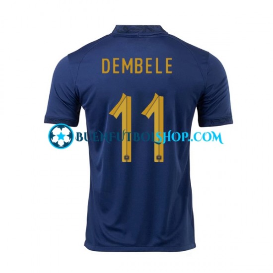 Camiseta de Fútbol Francia Dembele 11 World Cup 2022 Primera Equipación Manga Corta Hombre