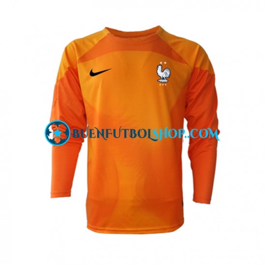 Camiseta de Fútbol Francia Portero World Cup 2022 Segunda Equipación Manga Larga Hombre