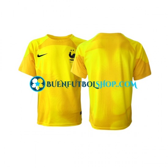 Camiseta de Fútbol Francia Portero World Cup 2022 Tercera Equipación Manga Corta Hombre