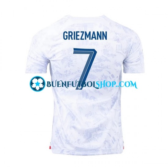 Camiseta de Fútbol Francia Griezmann 7 World Cup 2022 Segunda Equipación Manga Corta Hombre