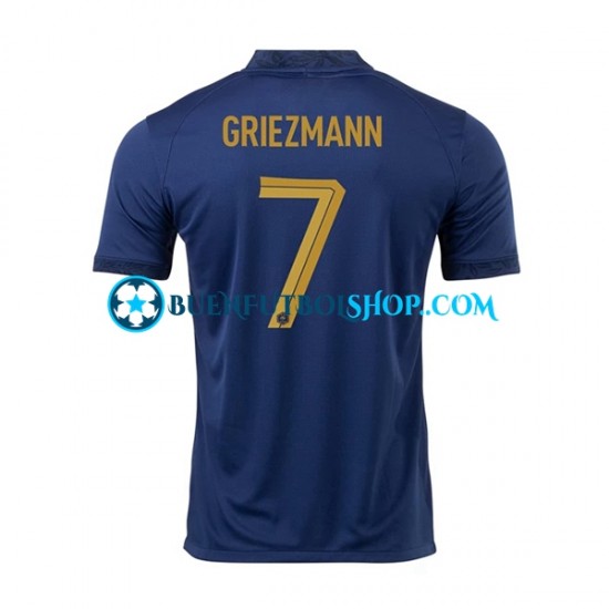 Camiseta de Fútbol Francia Griezmann 7 World Cup 2022 Primera Equipación Manga Corta Hombre