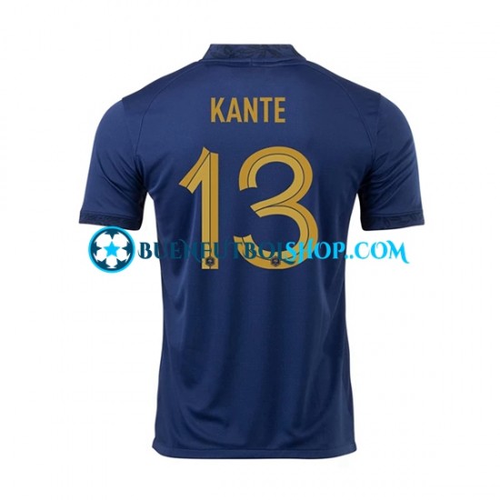 Camiseta de Fútbol Francia Kante 13 World Cup 2022 Primera Equipación Manga Corta Hombre