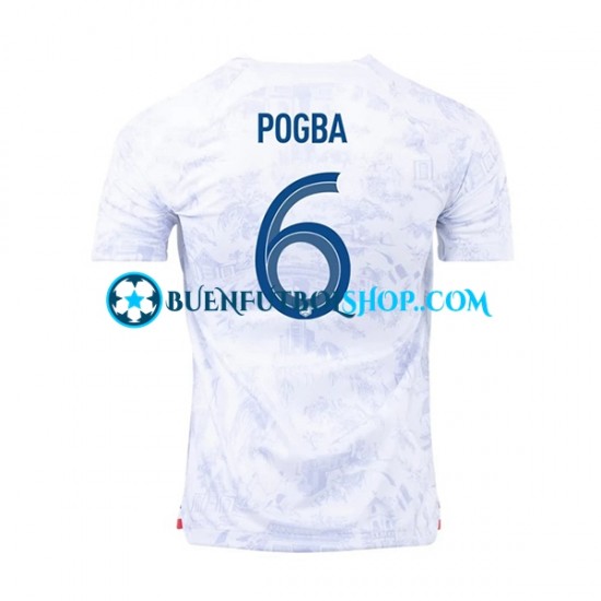 Camiseta de Fútbol Francia Pogba 6 World Cup 2022 Segunda Equipación Manga Corta Hombre