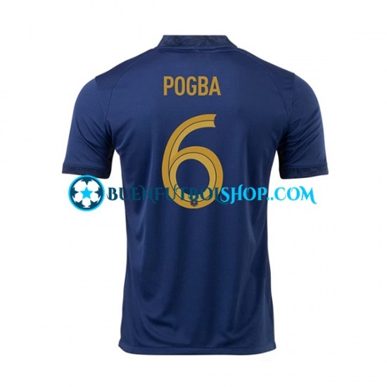 Camiseta de Fútbol Francia Pogba 6 World Cup 2022 Primera Equipación Manga Corta Hombre