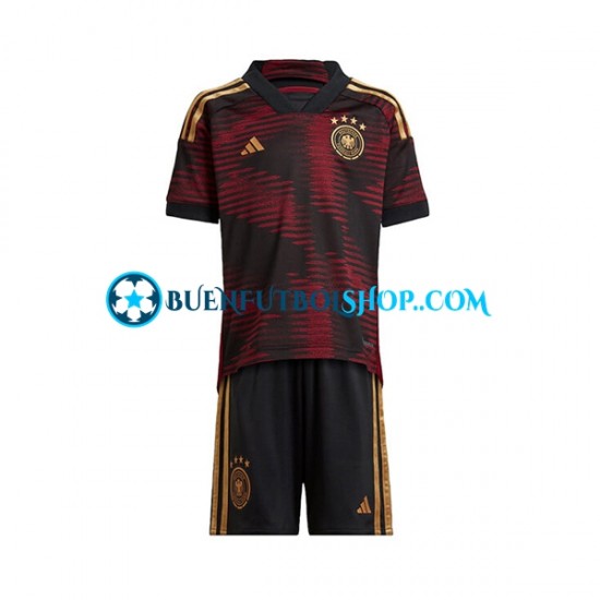 Camiseta de Fútbol Alemania World Cup 2022 Segunda Equipación Manga Corta Niño