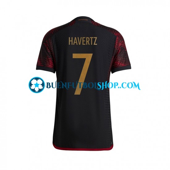 Camiseta de Fútbol Alemania Havertz 7 World Cup 2022 Segunda Equipación Manga Corta Hombre