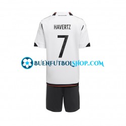 Camiseta de Fútbol Alemania Havertz 7 World Cup 2022 Primera Equipación Manga Corta Niño