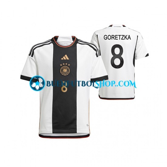 Camiseta de Fútbol Alemania Leon Goretzka 8 World Cup 2022 Primera Equipación Manga Corta Hombre