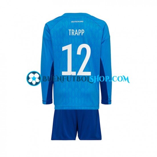 Camiseta de Fútbol Alemania Portero TRAPP 12 World Cup 2022 Primera Equipación Manga Larga Niño