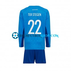 Camiseta de Fútbol Alemania Portero ter Stegen 22 World Cup 2022 Primera Equipación Manga Larga Niño