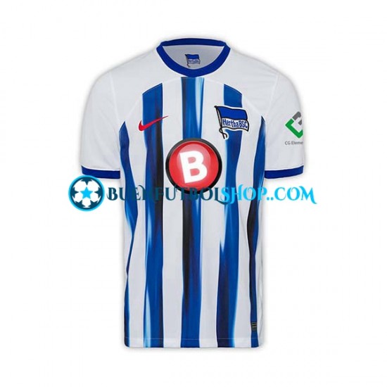 Camiseta de Fútbol Hertha BSC 2023-2024 Primera Equipación Manga Corta Hombre