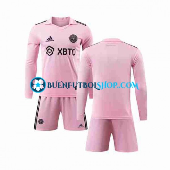 Camiseta de Fútbol Inter Miami 2023-2024 Primera Equipación Manga Larga Niño