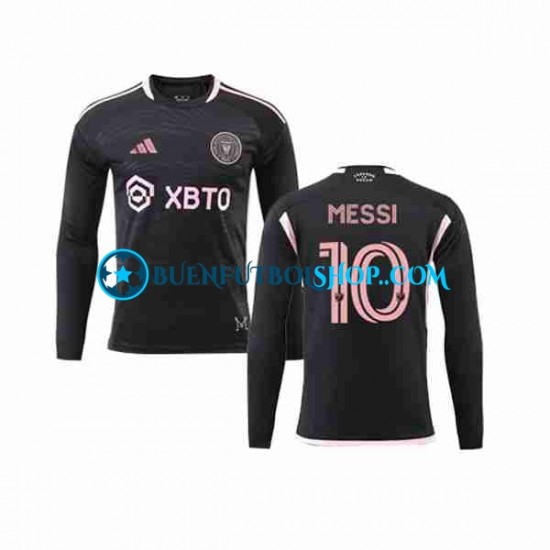 Camiseta de Fútbol Inter Miami Lionel Messi 10 2023-2024 Segunda Equipación Manga Larga Hombre