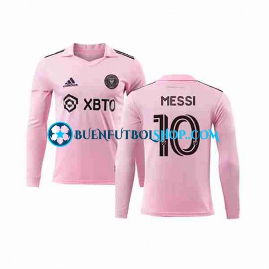 Camiseta de Fútbol Inter Miami Lionel Messi 10 2023-2024 Primera Equipación Manga Larga Hombre