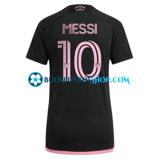 Camiseta de Fútbol Inter Miami Lionel Messi 10 2023 Segunda Equipación Manga Corta para Mujer