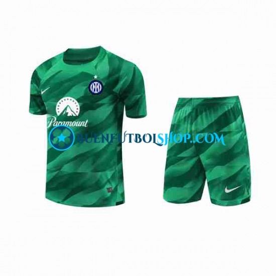 Camiseta de Fútbol Inter Milan Portero 2023-2024 Segunda Equipación Manga Corta Niño