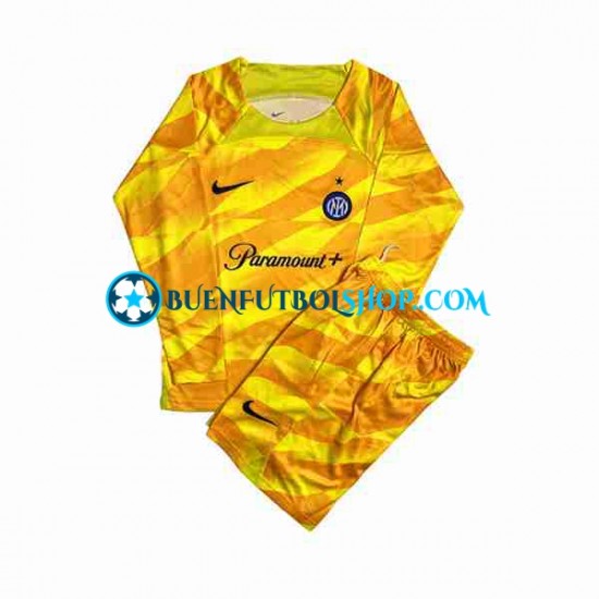 Camiseta de Fútbol Inter Milan Portero 2023-2024 Primera Equipación Manga Larga Niño