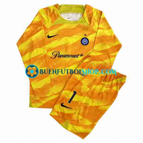 Camiseta de Fútbol Inter Milan Portero Sommer 1 2023-2024 Primera Equipación Manga Larga Niño