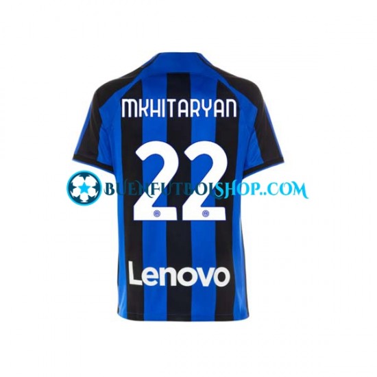 Camiseta de Fútbol Inter Milan Henrikh Mkhitaryan 22 2022-2023 Primera Equipación Manga Corta Hombre