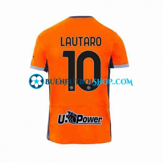 Camiseta de Fútbol Inter Milan Lautaro Martinez 10 2023-2024 Tercera Equipación Manga Corta Hombre