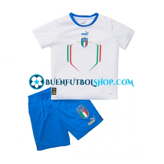 Camiseta de Fútbol Italia 2022-2023 Segunda Equipación Manga Corta Niño