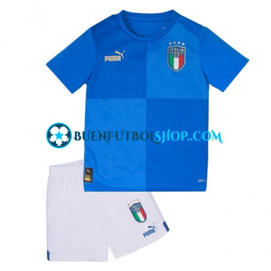 Camiseta de Fútbol Italia 2022 Primera Equipación Manga Corta Niño