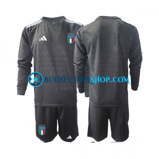 Camiseta de Fútbol Italia Portero 2023 Segunda Equipación Manga Larga Niño