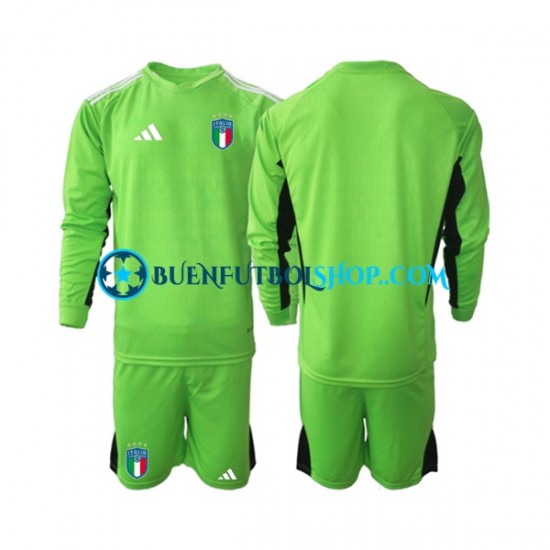 Camiseta de Fútbol Italia Portero 2023 Primera Equipación Manga Larga Niño