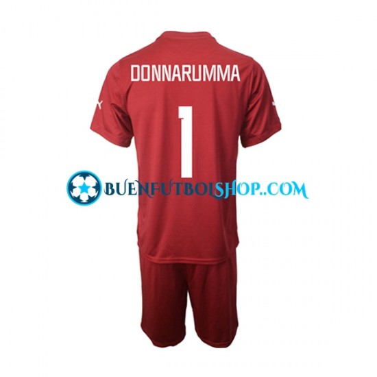 Camiseta de Fútbol Italia Portero Donnarumma 1 2022-2023 Segunda Equipación Manga Corta Niño