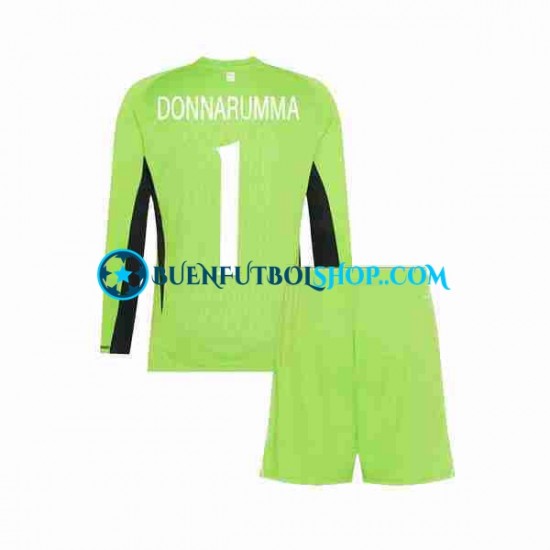 Camiseta de Fútbol Italia Portero Donnarumma 1 2023 Primera Equipación Manga Larga Niño