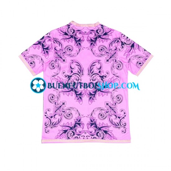 Camiseta de Fútbol Italia Versace 2023-2024 Rosa Manga Corta Hombre