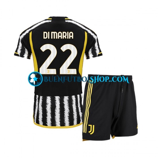 Camiseta de Fútbol Juventus Angel Di Maria 22 2023-2024 Primera Equipación Manga Corta Niño