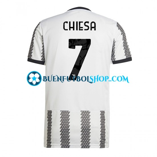 Camiseta de Fútbol Juventus Chiesa 7 2022-2023 Primera Equipación Manga Corta Hombre