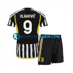 Camiseta de Fútbol Estados Unidos Juventus Dn Vlahovic 9 2023-2024 Primera Equipación Manga Corta Niño