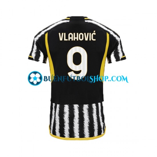 Camiseta de Fútbol Estados Unidos Juventus Dn Vlahovic 9 2023-2024 Primera Equipación Manga Corta Hombre