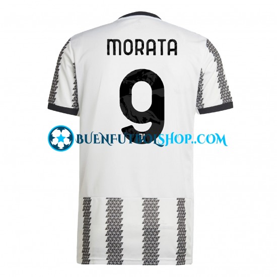 Camiseta de Fútbol Juventus Morata 9 2022-2023 Primera Equipación Manga Corta Hombre