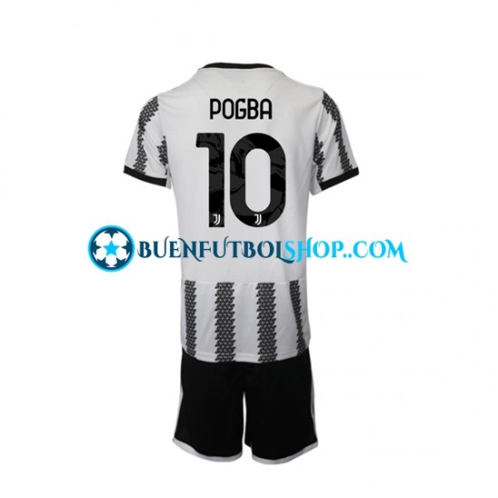 Camiseta de Fútbol Juventus Pogba 10 2022-2023 Primera Equipación Manga Corta Niño