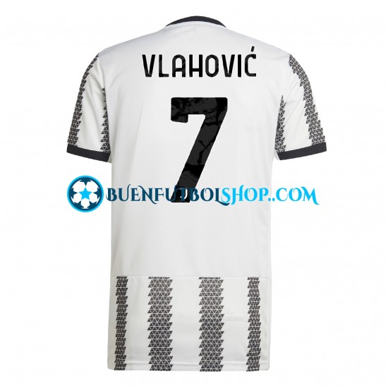 Camiseta de Fútbol Juventus Vlahovic 7 2022-2023 Primera Equipación Manga Corta Hombre