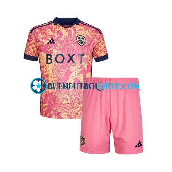 Camiseta de Fútbol Leeds United 2023-2024 Tercera Equipación Manga Corta Niño