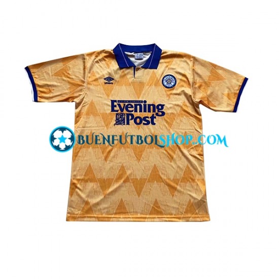 Camiseta de Fútbol Leeds United Retro 1991-1992 Segunda Equipación Manga Corta Hombre