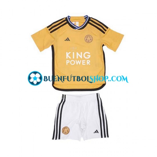 Camiseta de Fútbol Leicester City 2023-2024 Tercera Equipación Manga Corta Niño