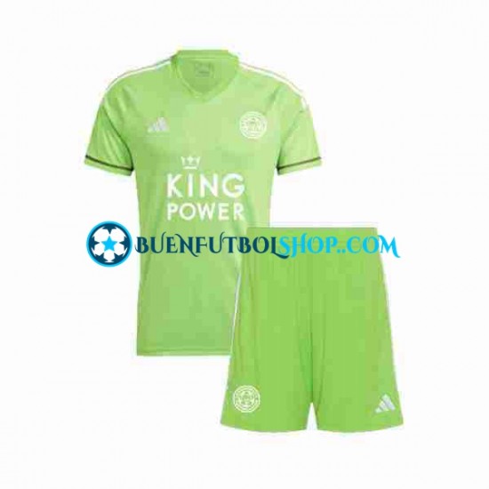 Camiseta de Fútbol Leicester City Portero 2023-2024 Segunda Equipación Manga Corta Niño