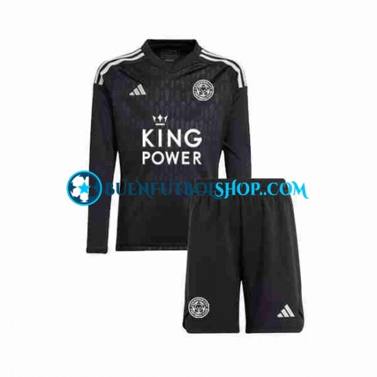 Camiseta de Fútbol Leicester City Portero 2023-2024 Tercera Equipación Manga Larga Niño