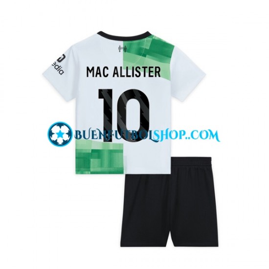 Camiseta de Fútbol Liverpool Alexis Mac Allister 10 2023-2024 Segunda Equipación Manga Corta Niño