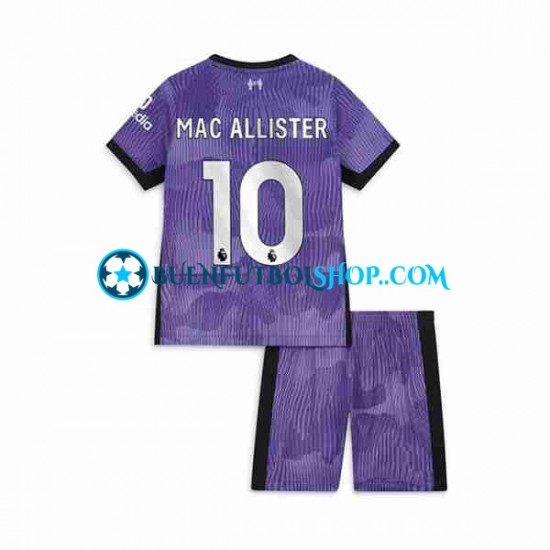 Camiseta de Fútbol Liverpool Alexis Mac Allister 10 2023-2024 Tercera Equipación Manga Corta Niño