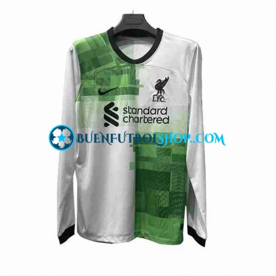 Camiseta de Fútbol Liverpool 2023-2024 Segunda Equipación Manga Larga Hombre