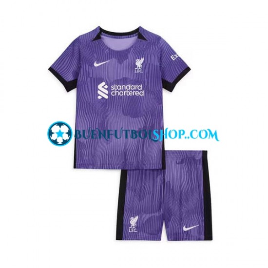 Camiseta de Fútbol Liverpool 2023-2024 Tercera Equipación Manga Corta Niño