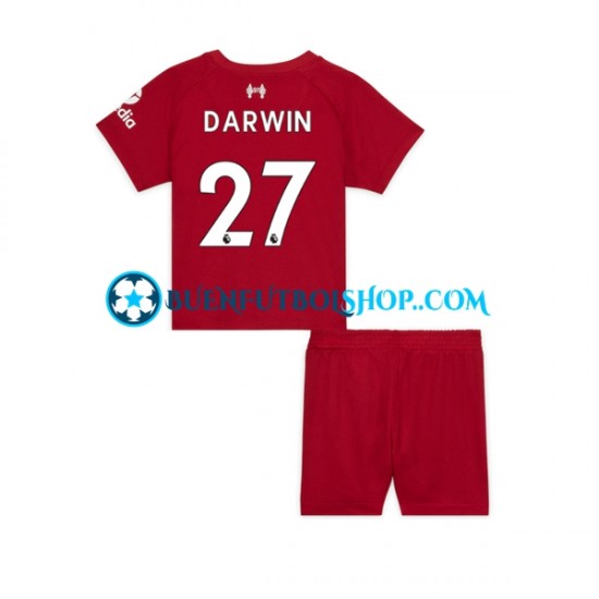 Camiseta de Fútbol Liverpool Darwin Nunez 27 2022-2023 Primera Equipación Manga Corta Niño