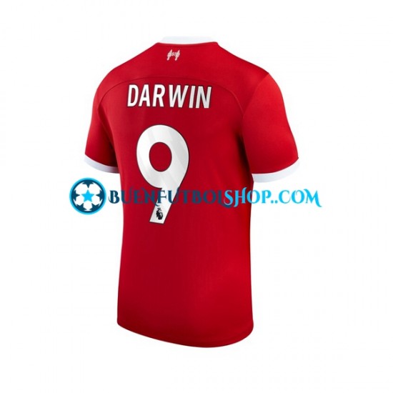 Camiseta de Fútbol Liverpool Darwin Nunez 9 2023-2024 Primera Equipación Manga Corta Hombre