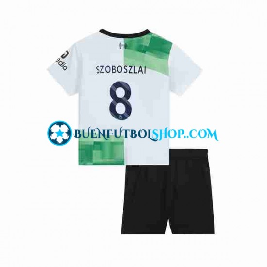 Camiseta de Fútbol Liverpool Dominik Szoboszlai 8 2023 Segunda Equipación Manga Corta Niño